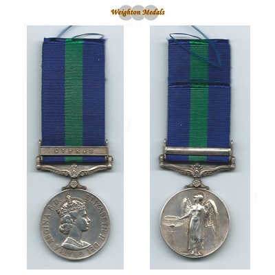 G.S.M. - Cyprus Clasp - Cpl. P W Anderson